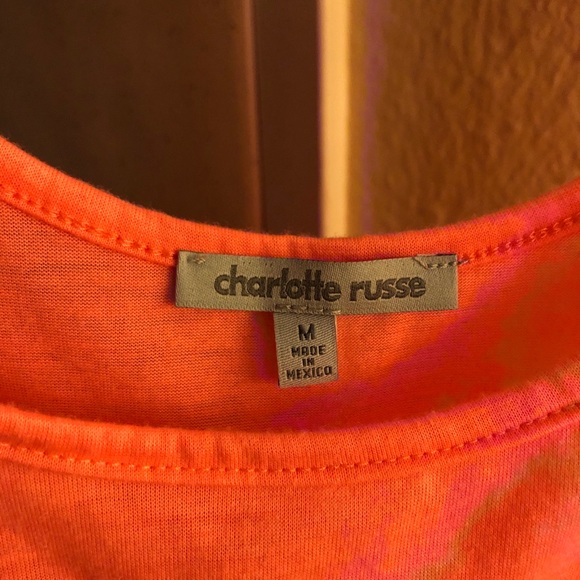 Coral Orange Crop Top - Picture 3 of 3